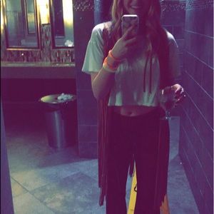 Hippy fringe suede vest